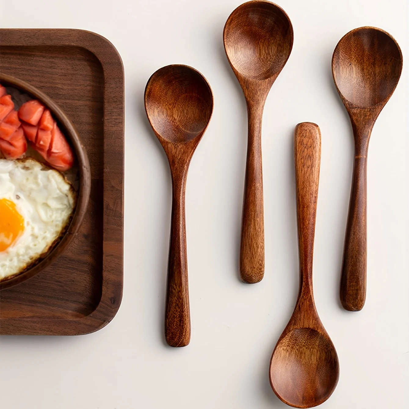 Kitchen Gadgets Modern - Modern Yeniden Kullanılabilir Ahşap Kaşık Seti,