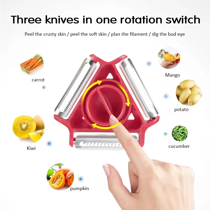 Kitchen Gadgets Set - 1 adet üçlü soyucu seti sebze